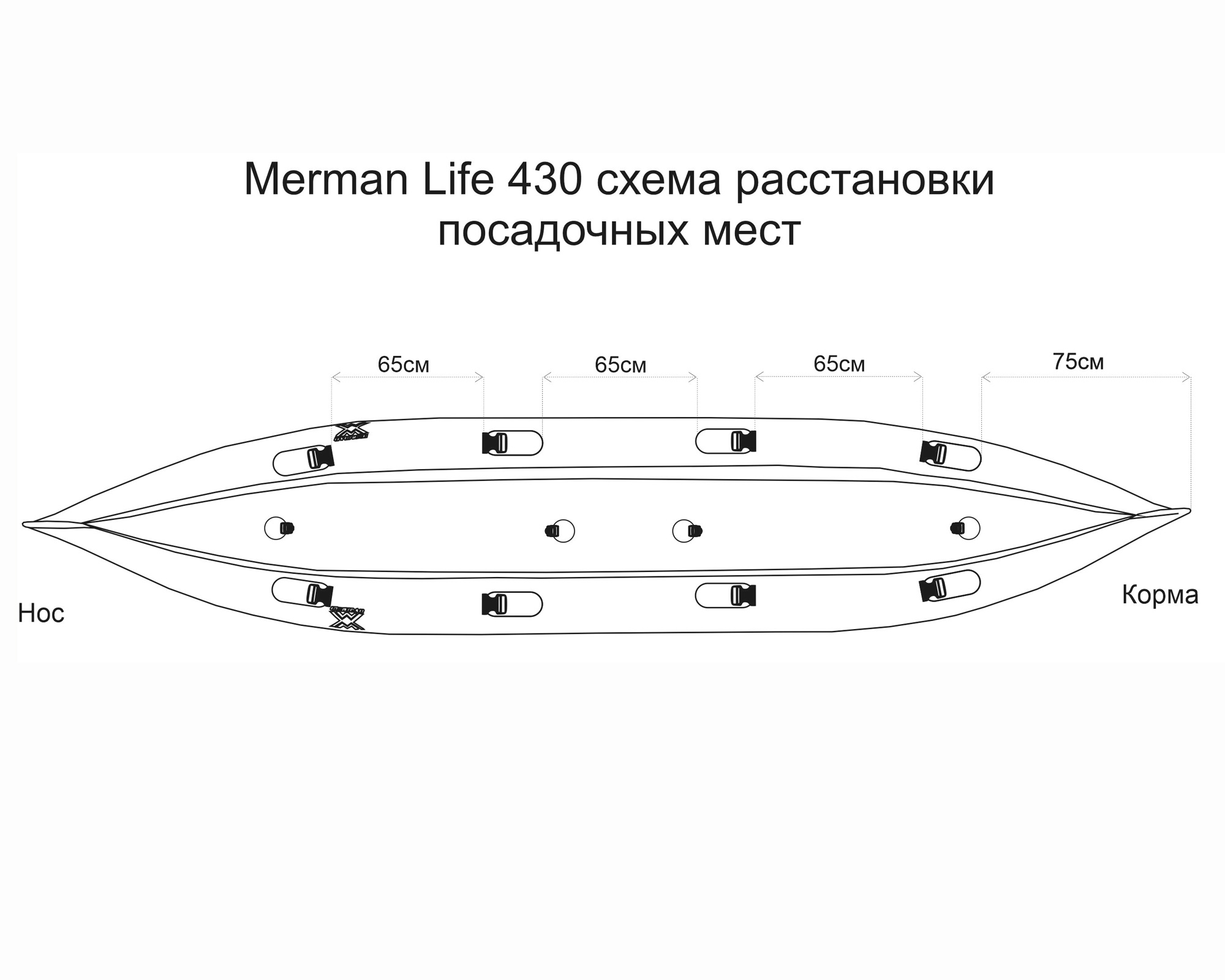 Merman Life 430/2 двухместная байдарка c фартуком, цвет оранжевый